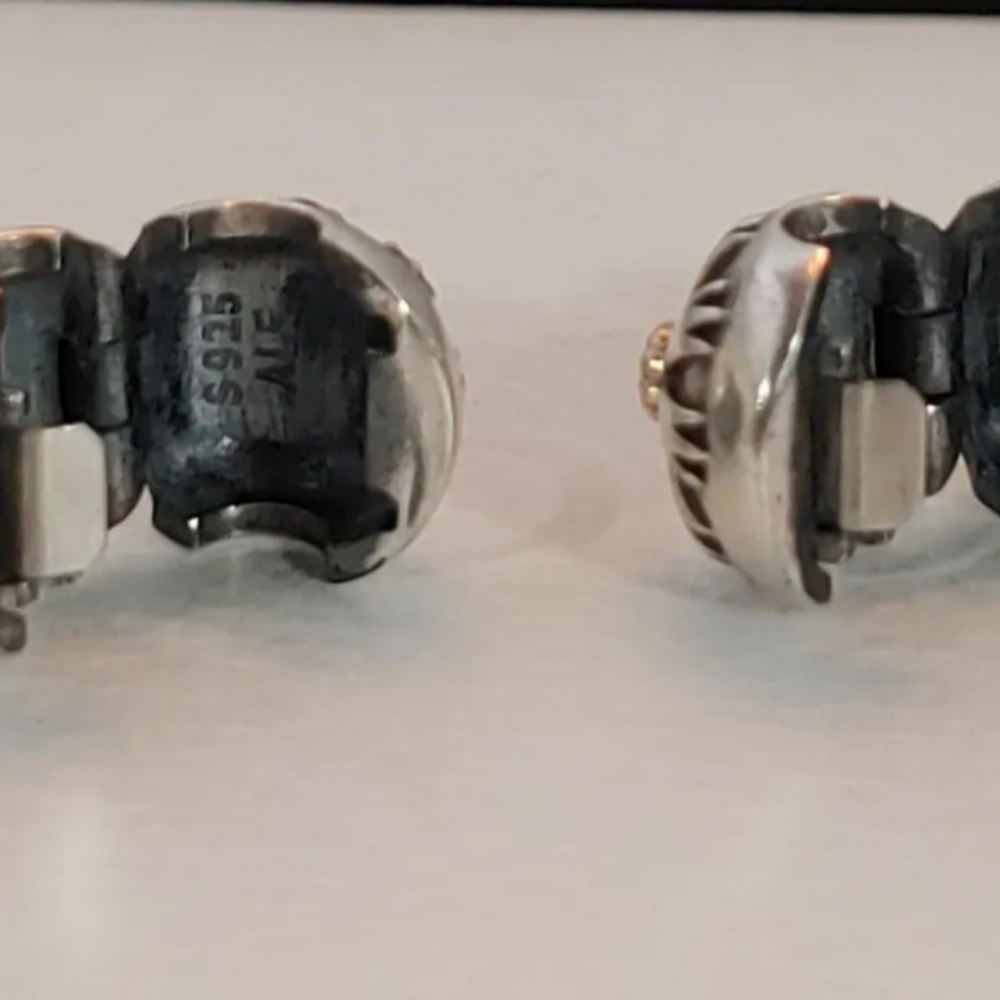 PAIR of Pandora clips 14K accent retired "Flower friendship " - Picture 5 of 16